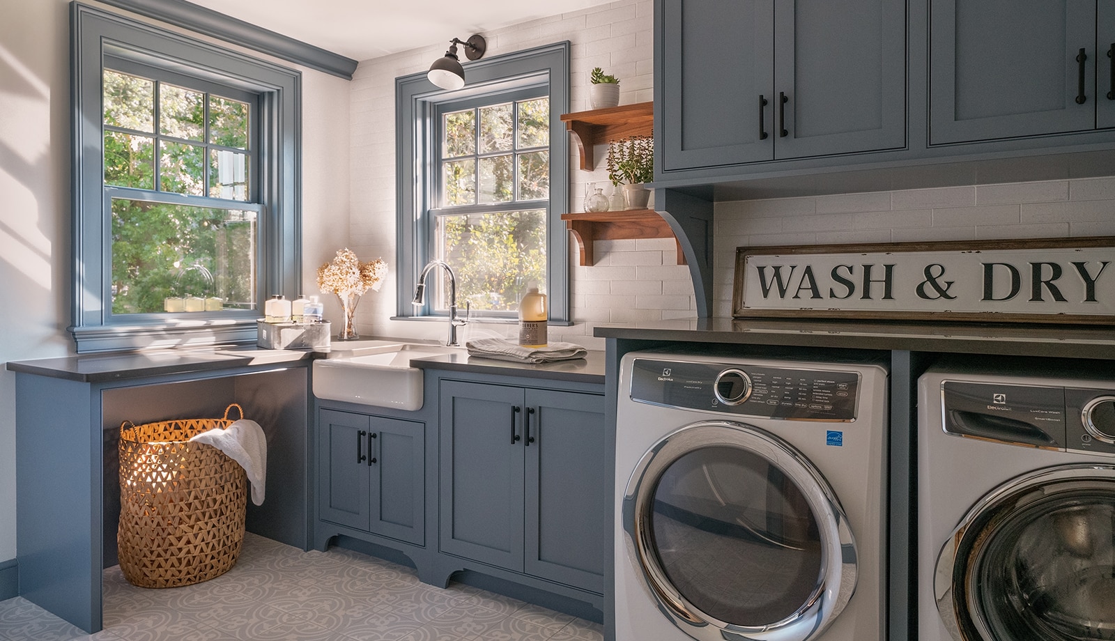 Farmhouse Flair Interiors Ipswich MA Laundry Room featured